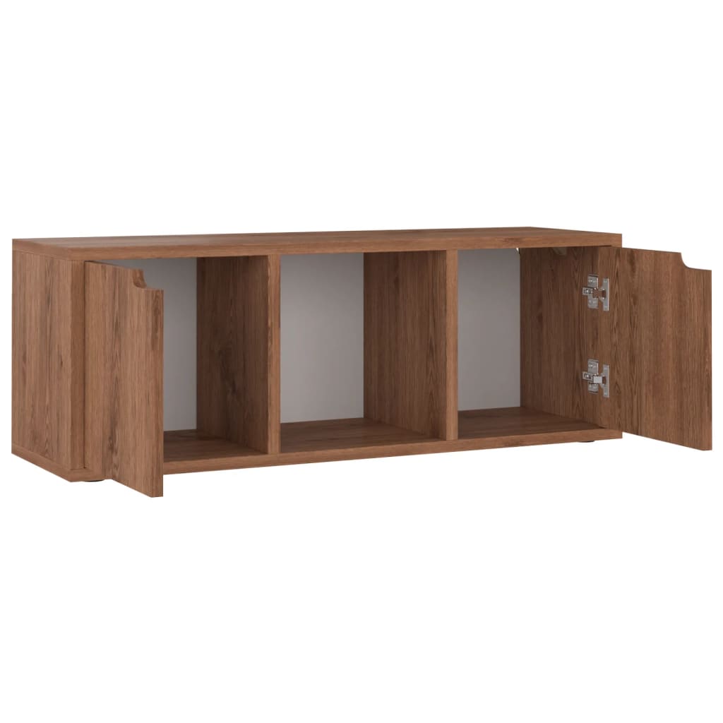 TV-taso ruskea tammi 88,5x27,5x30,5 cm lastulevy - Sisustajankoti.fi