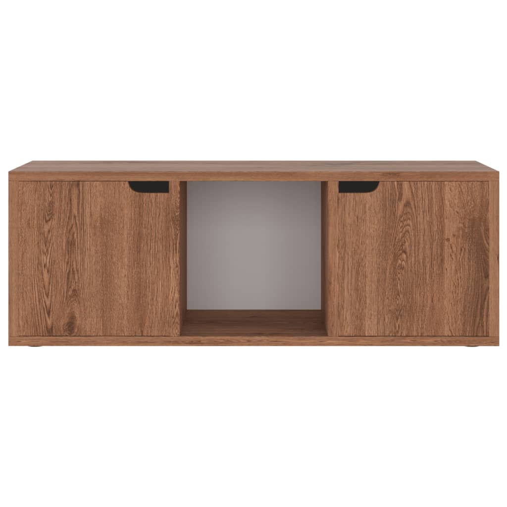 TV-taso ruskea tammi 88,5x27,5x30,5 cm lastulevy - Sisustajankoti.fi