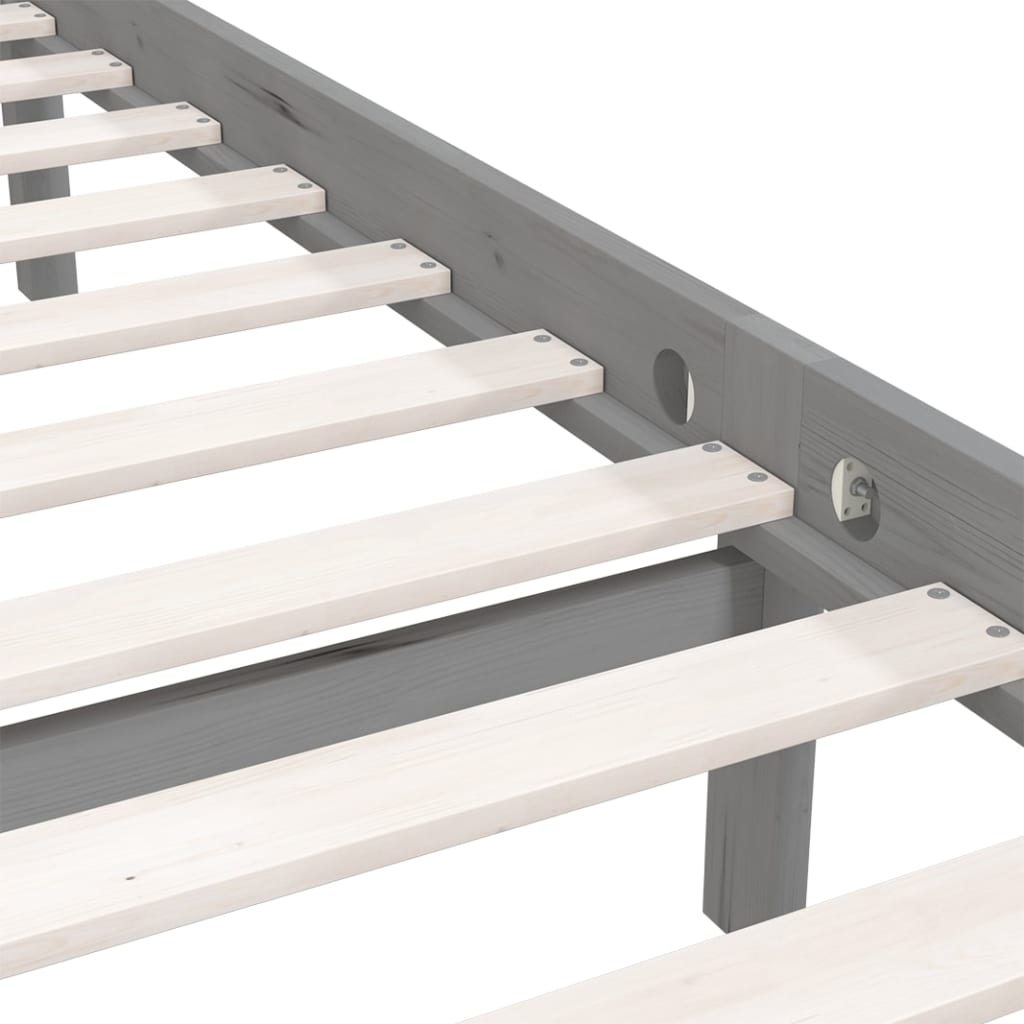 Sängynrunko täysi mänty harmaa 120x190 cm UK Small Double - Sisustajankoti.fi