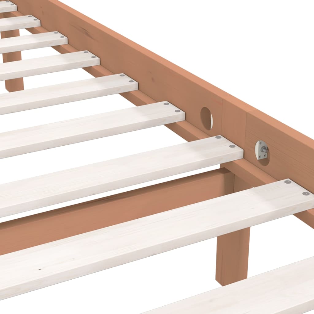 Sängynrunko hunajanruskea täysi mänty 140x190 cm - Sisustajankoti.fi