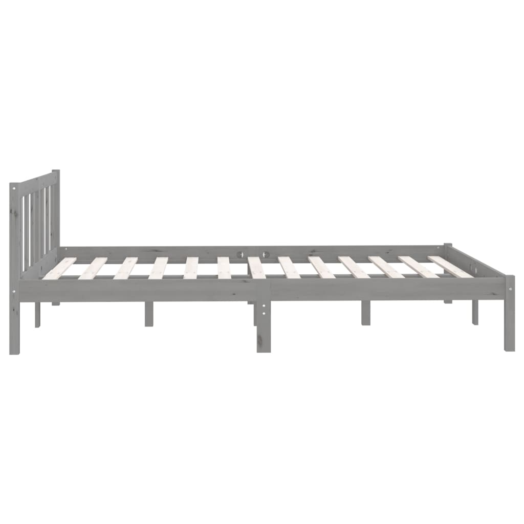 Sängynrunko täysi mänty harmaa 150x200 cm UK King - Sisustajankoti.fi