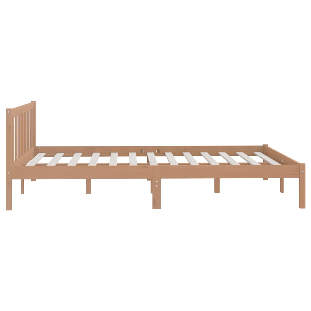 Sängynrunko hunajanruskea täysi mänty 150x200 cm UK King - Sisustajankoti.fi
