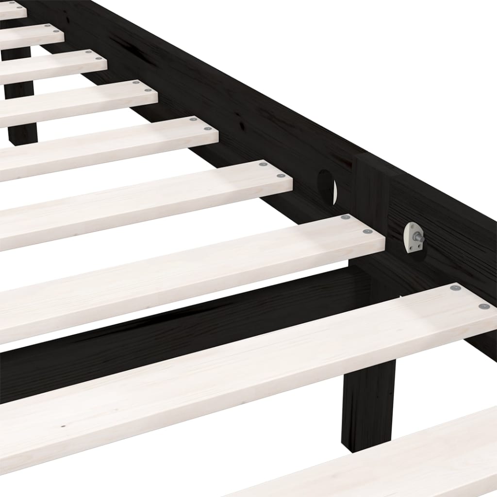 Sängynrunko musta täysi mänty 160x200 cm - Sisustajankoti.fi