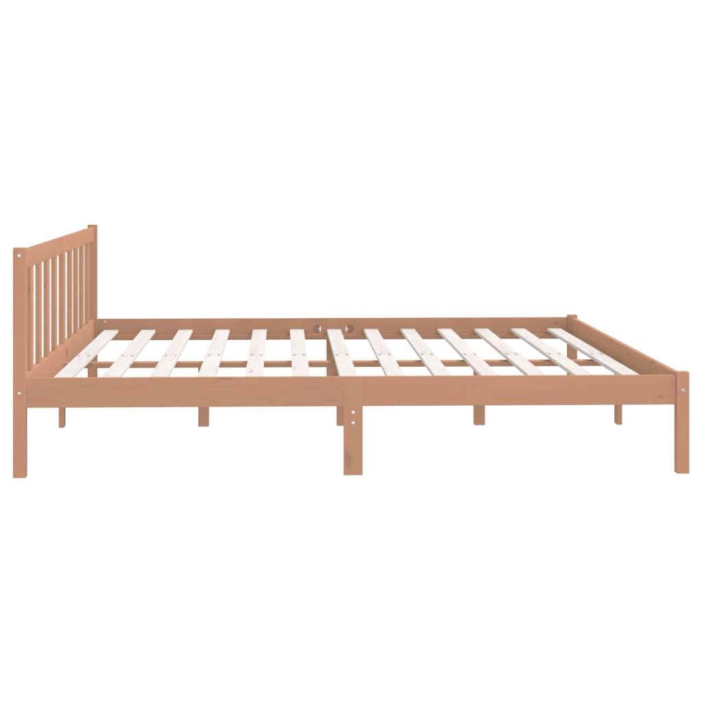 Sängynrunko hunajanruskea täysi mänty 200x200 cm - Sisustajankoti.fi