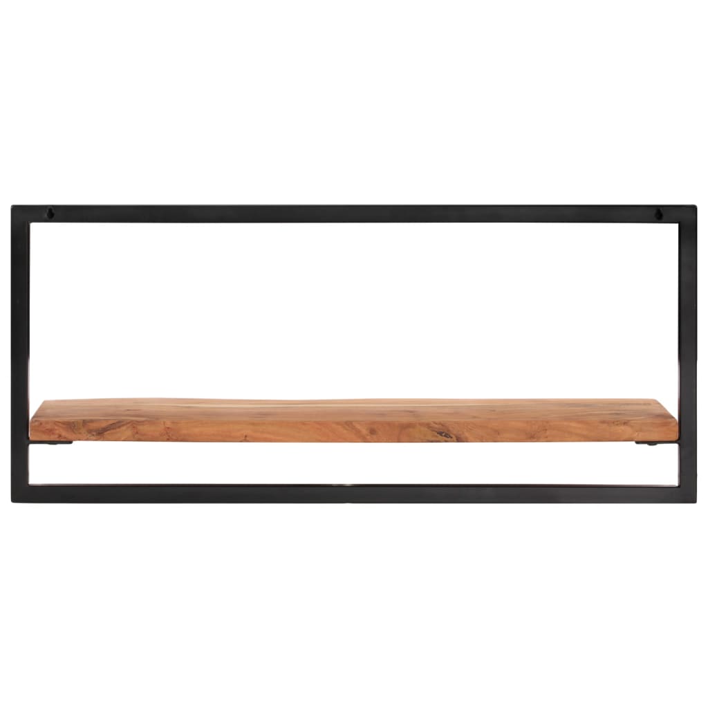 Seinähyllyt 2 kpl 80x25x35 cm täysi akasiapuu ja teräs - Sisustajankoti.fi