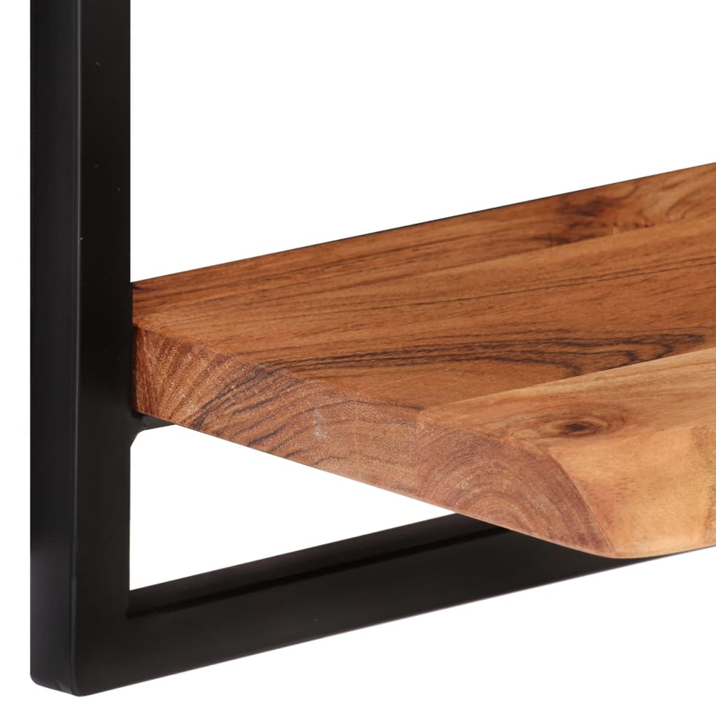 Seinähyllyt 2 kpl 40x24x35 cm täysi akasiapuu ja teräs - Sisustajankoti.fi