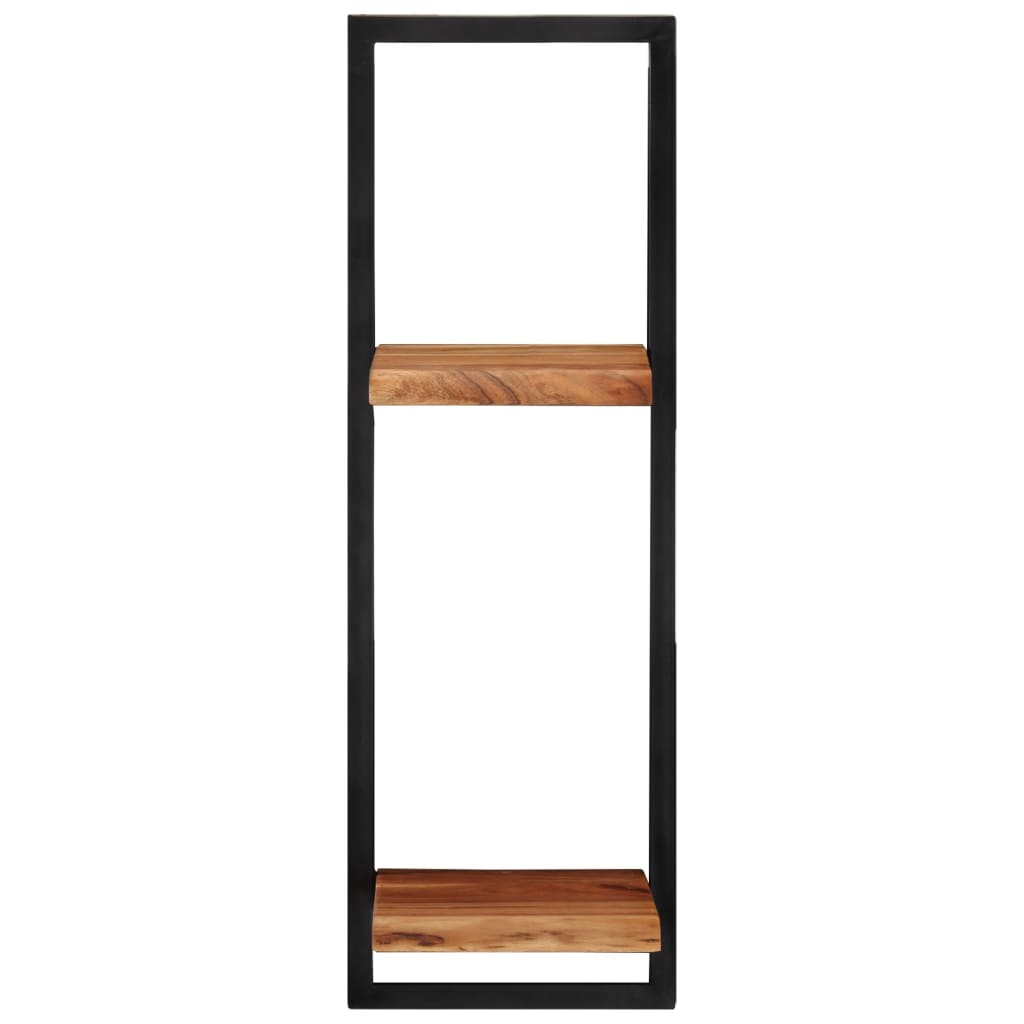 Seinähyllyt 2 kpl 25x25x75 cm täysi akasiapuu ja teräs - Sisustajankoti.fi