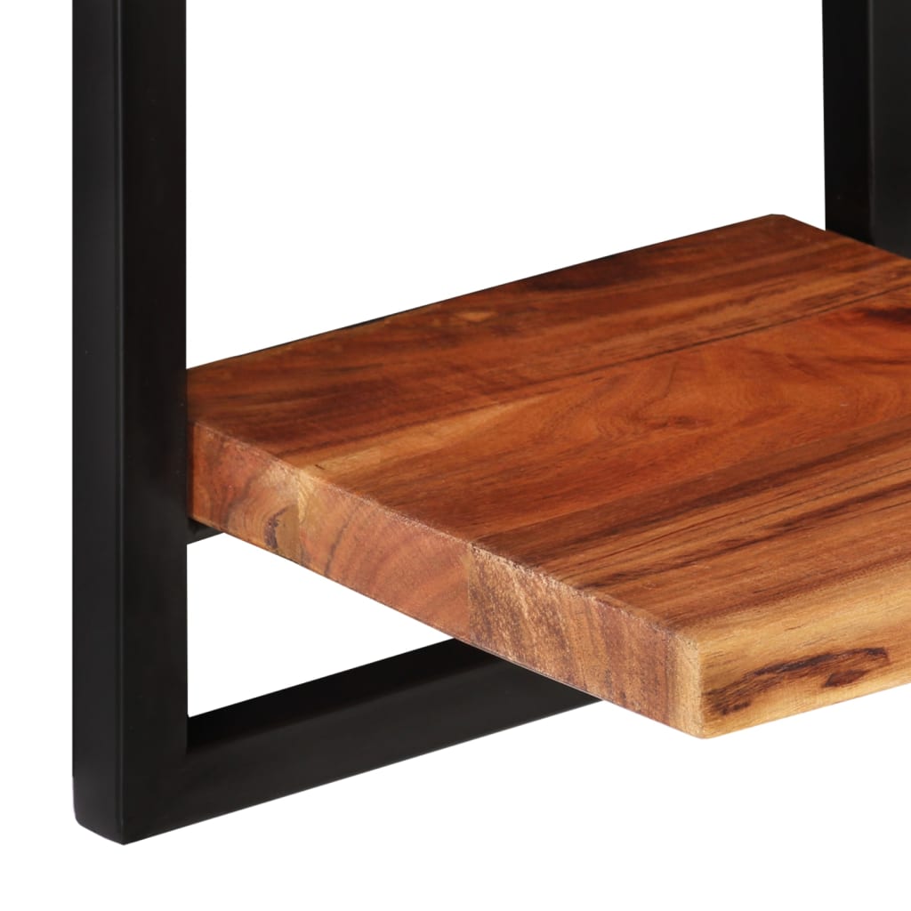 Seinähyllyt 2 kpl 25x25x75 cm täysi akasiapuu ja teräs - Sisustajankoti.fi