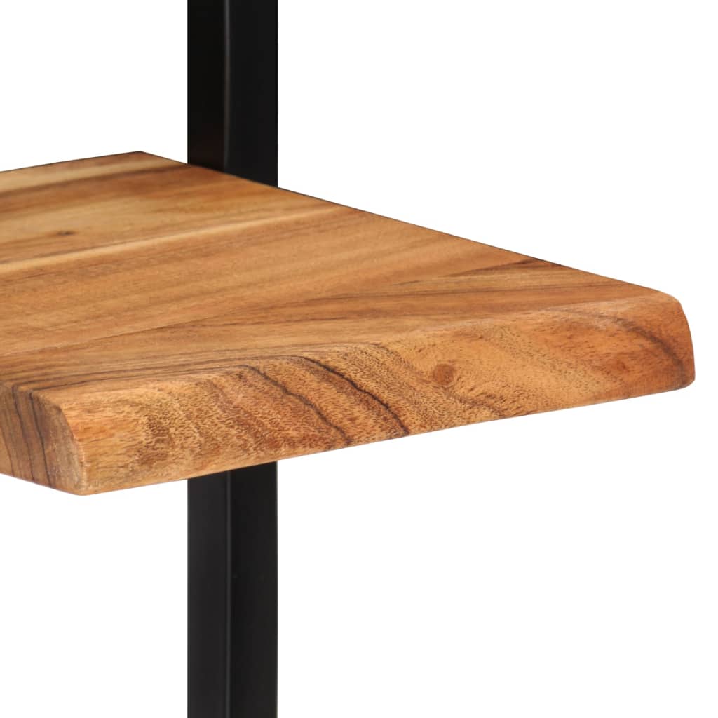 Seinähyllyt 2 kpl 25x25x75 cm täysi akasiapuu ja teräs - Sisustajankoti.fi