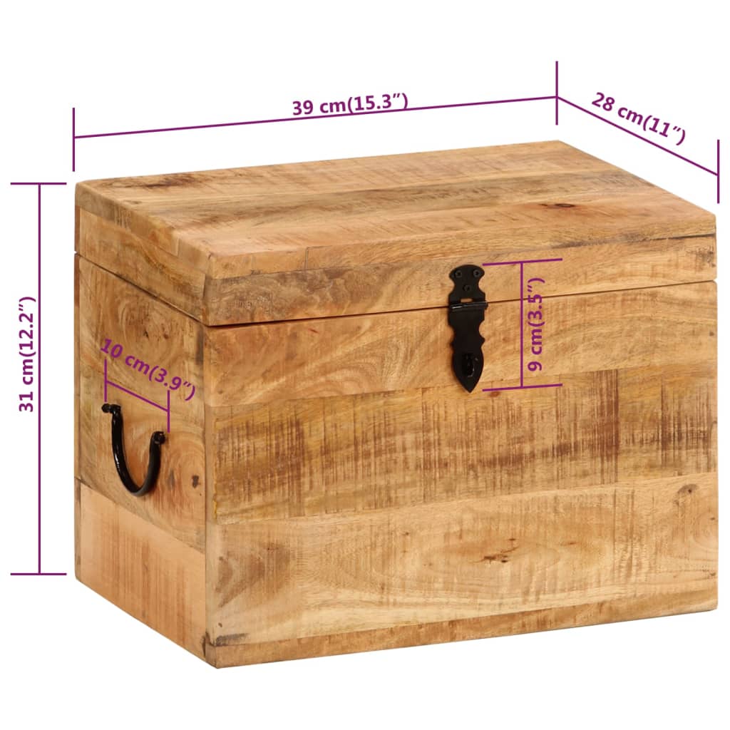 Säilytyslaatikko 39x28x31 cm täysi mangopuu - Sisustajankoti.fi