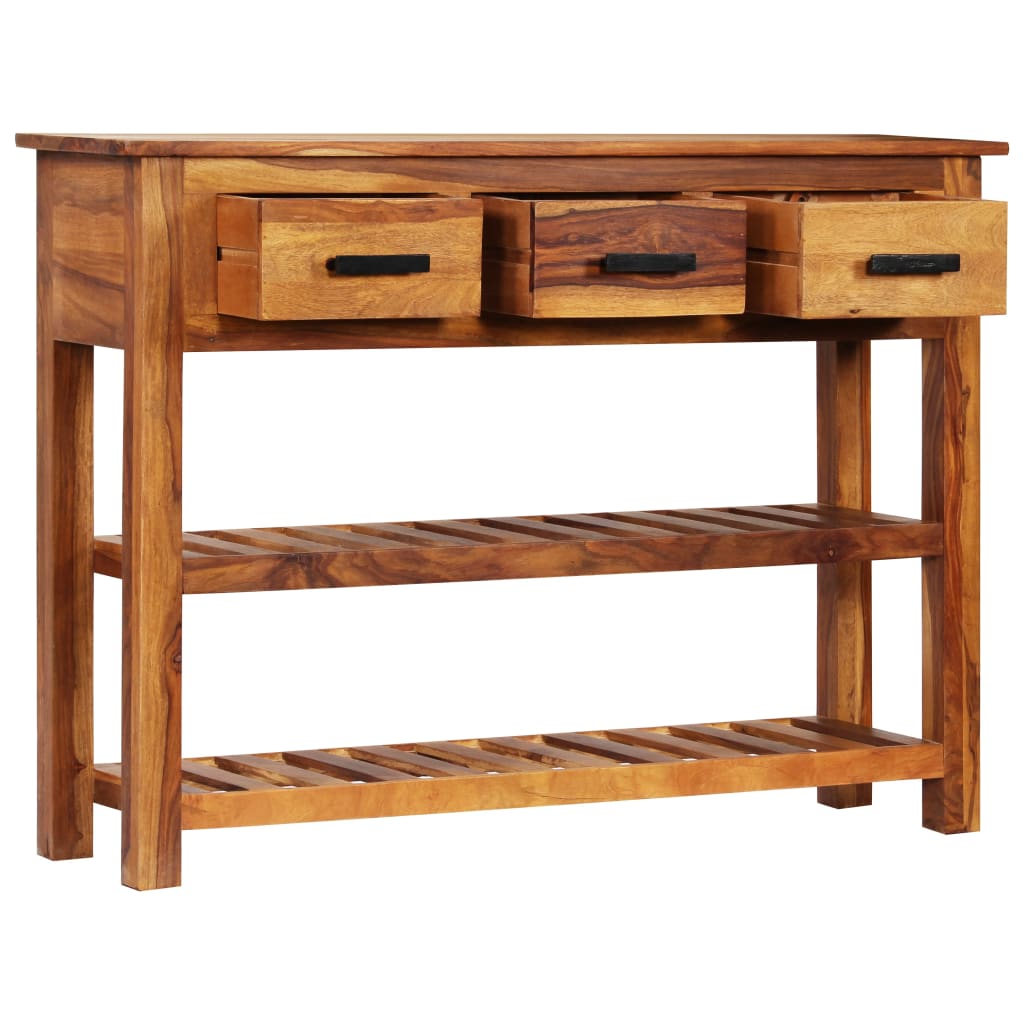 Senkki 3 laatikolla 110x30x80 cm täysi akasiapuu - Sisustajankoti.fi