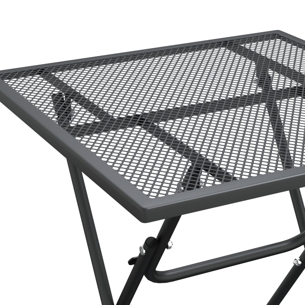 Puutarhapöytä 60x60x72 cm laajennettu metalliverkko antrasiitti - Sisustajankoti.fi