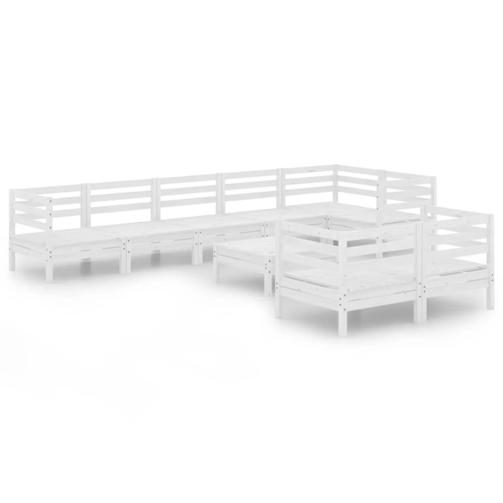 9-osainen Puutarhasohvasarja valkoinen täysi mänty - Sisustajankoti.fi