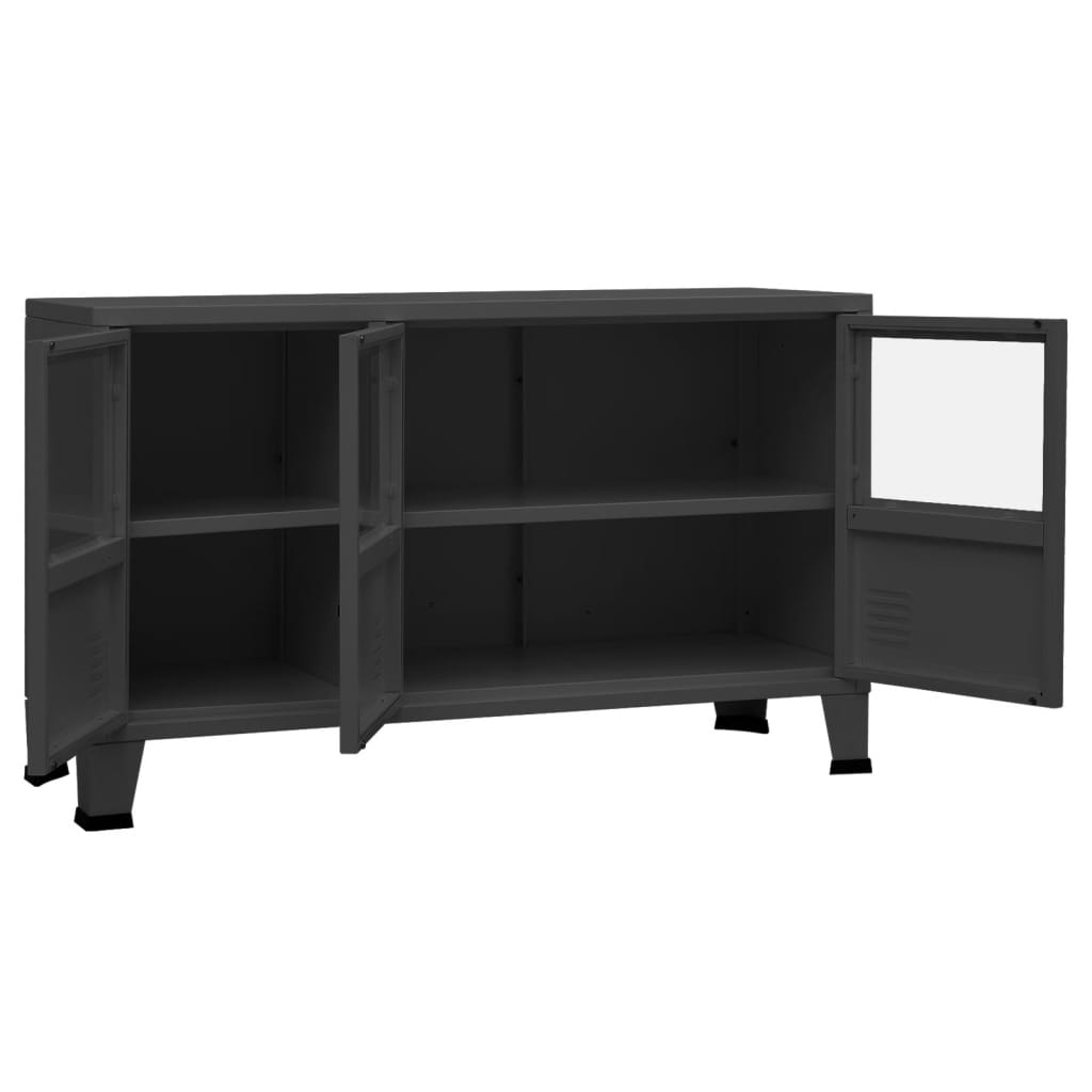 Senkki antrasiitti 105x35x62 cm metalli ja lasi - Sisustajankoti.fi