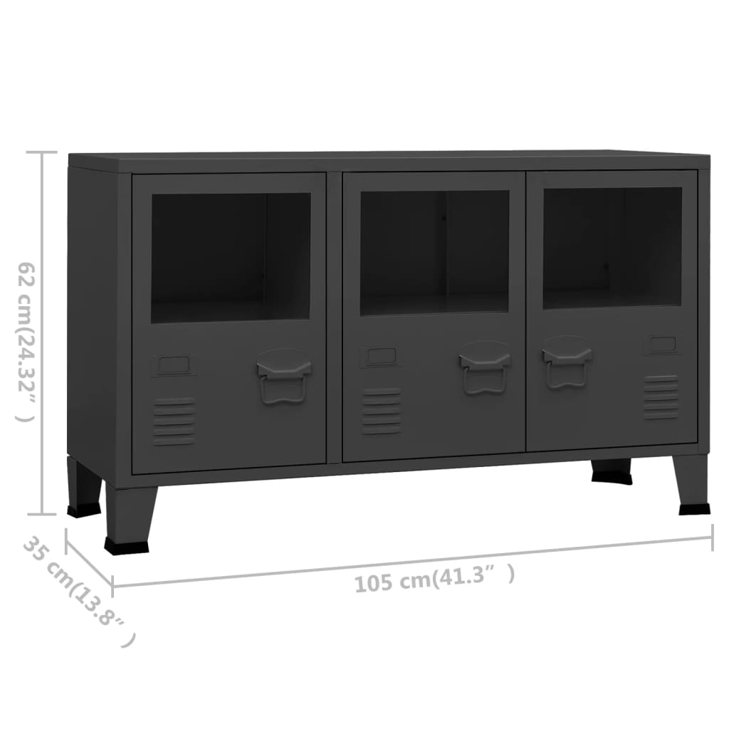 Senkki antrasiitti 105x35x62 cm metalli ja lasi - Sisustajankoti.fi