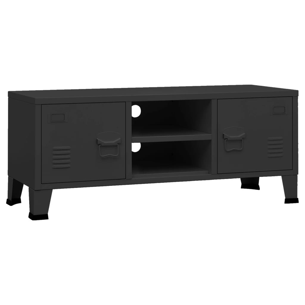 Teollinen TV-taso musta 105x35x42 cm metalli - Sisustajankoti.fi