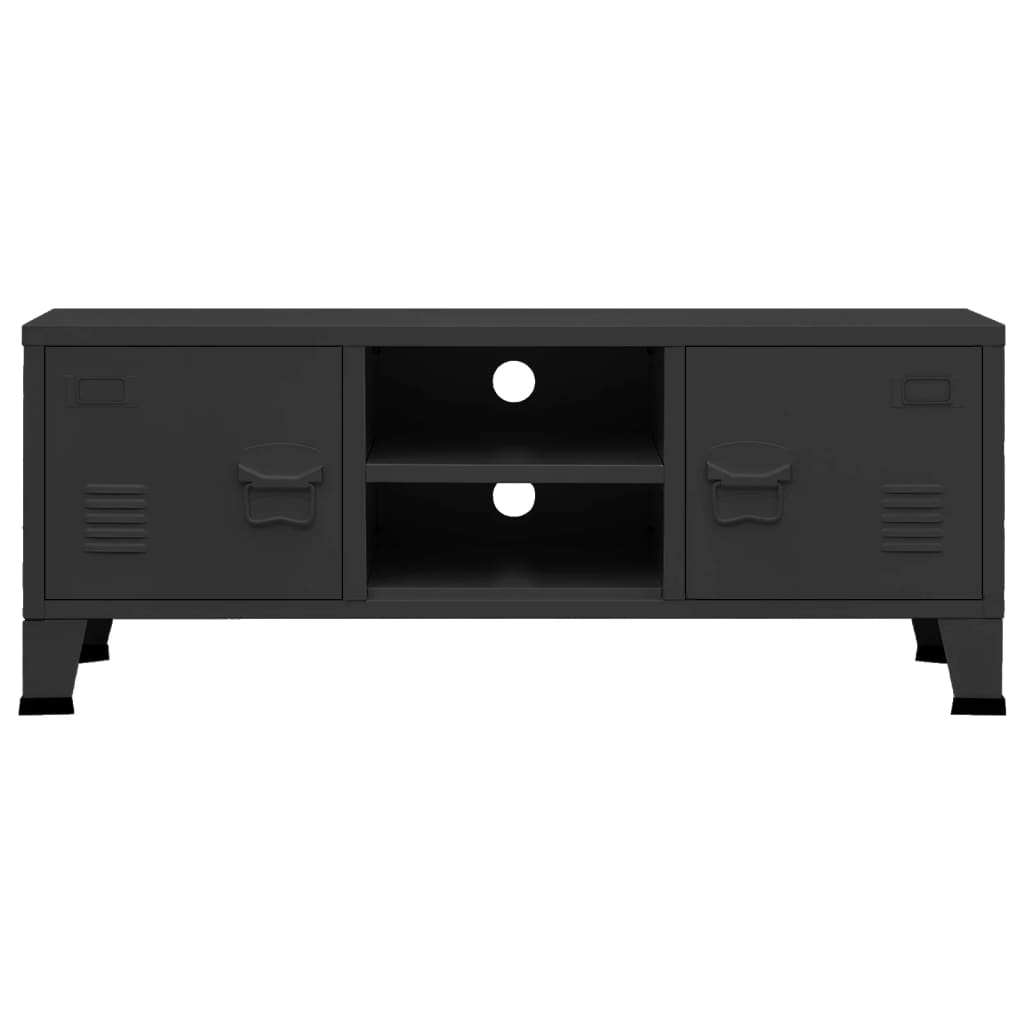 Teollinen TV-taso musta 105x35x42 cm metalli - Sisustajankoti.fi