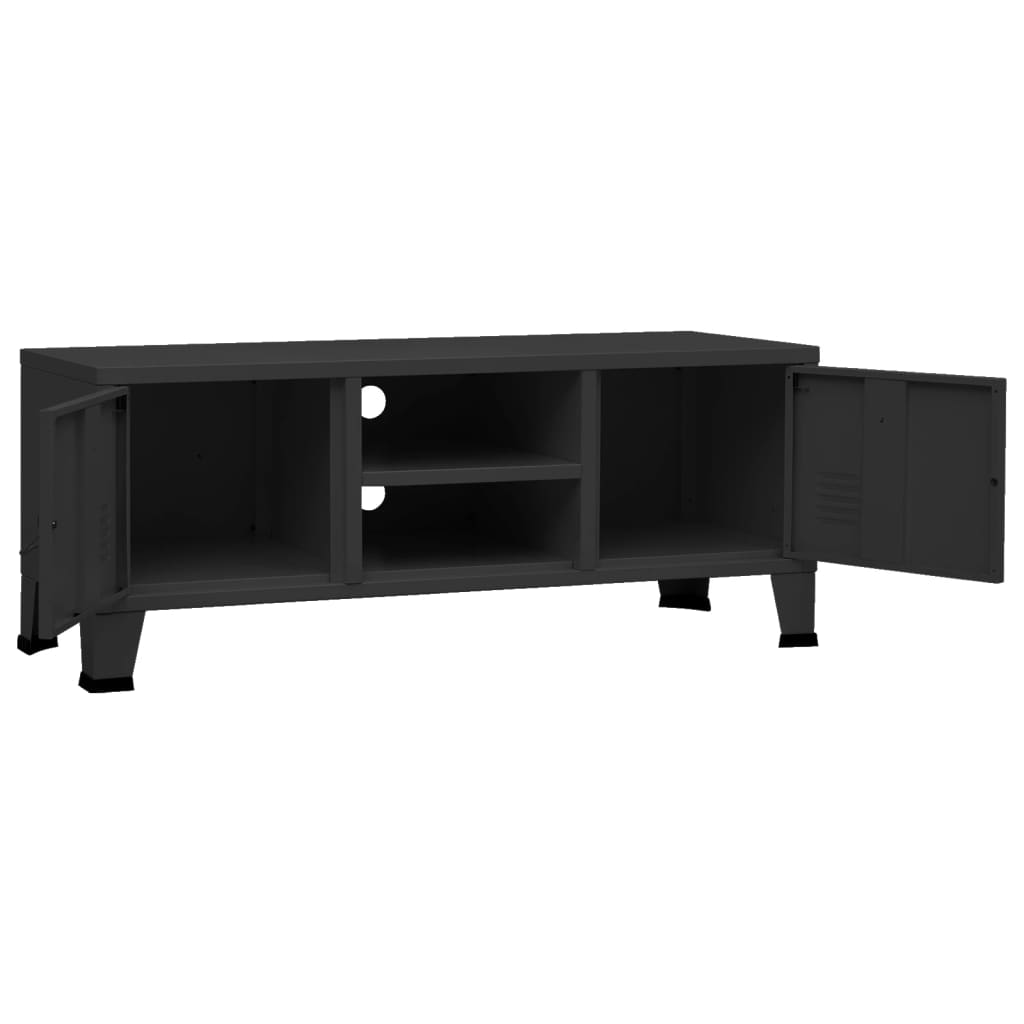 Teollinen TV-taso musta 105x35x42 cm metalli - Sisustajankoti.fi