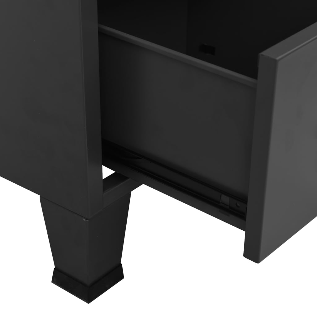 Teollinen säilytyskaappi antrasiitti 70x40x115 cm metalli - Sisustajankoti.fi