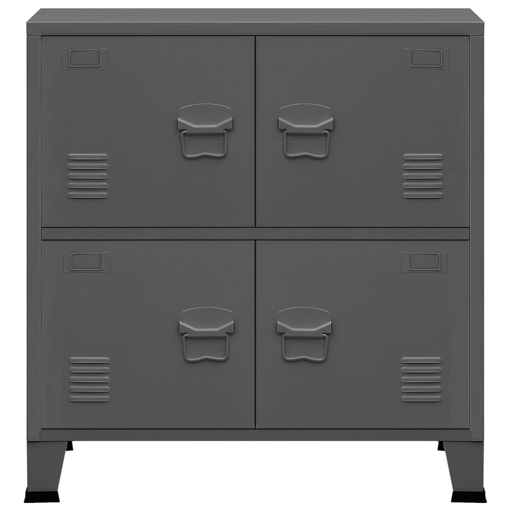 Teollinen arkistokaappi antrasiitti 75x40x80 cm teräs - Sisustajankoti.fi