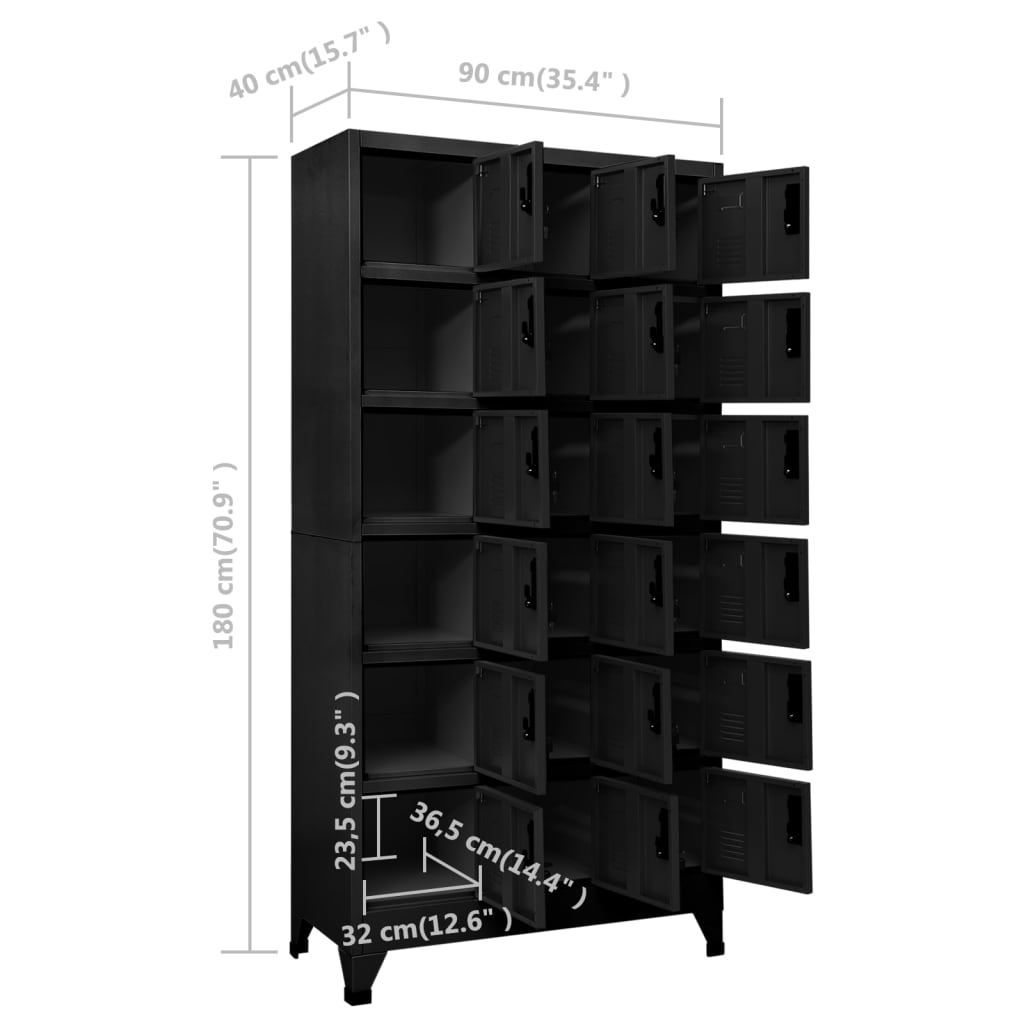 Pukukaappi musta 90x40x180 cm teräs - Sisustajankoti.fi