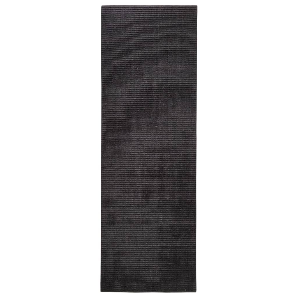 Matto luonnollinen sisal 66x200 cm musta - Sisustajankoti.fi