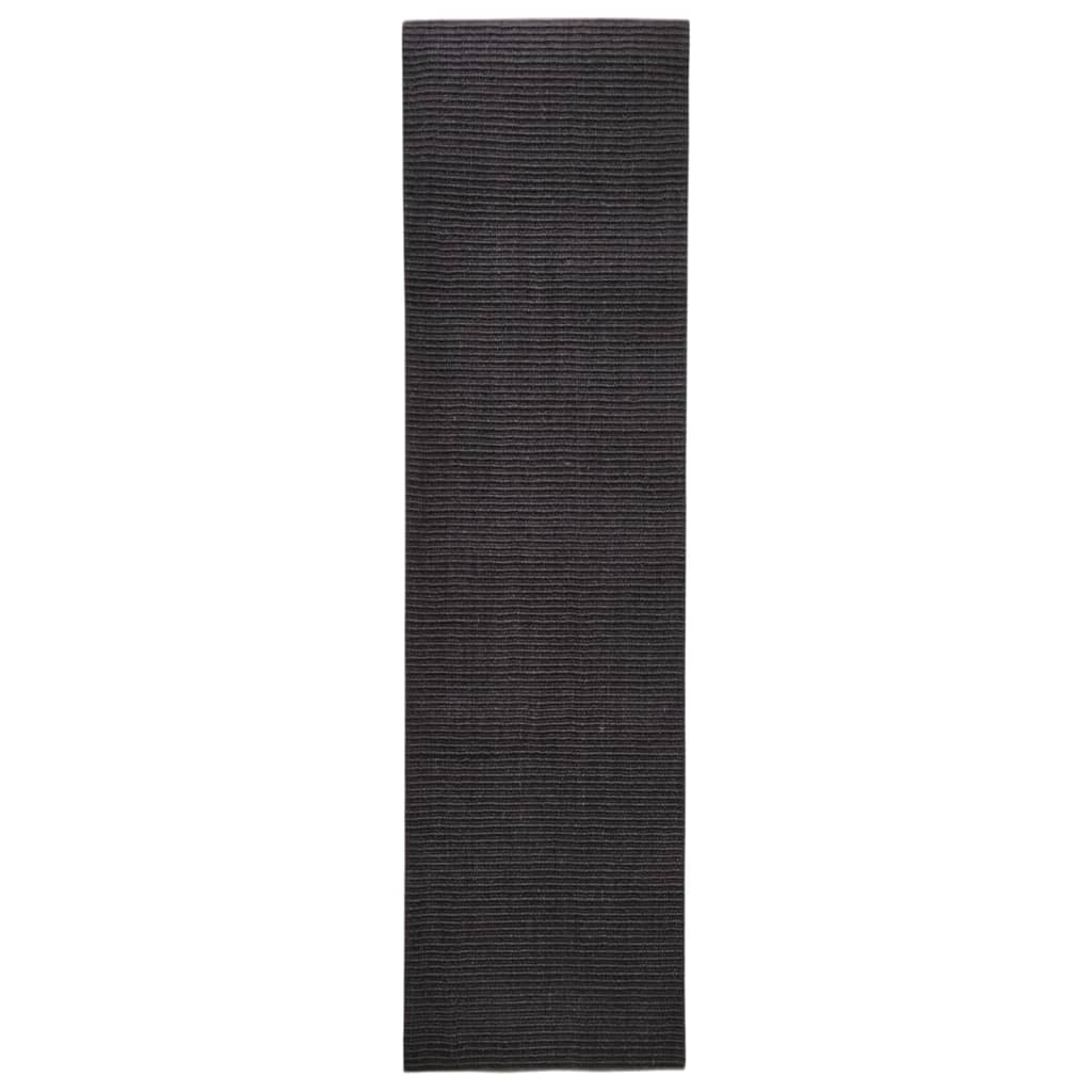 Matto luonnollinen sisal 66x250 cm musta - Sisustajankoti.fi