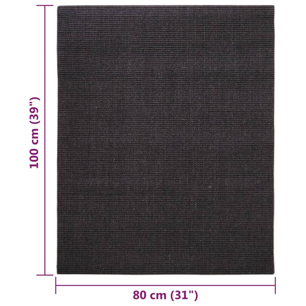 Matto luonnollinen sisal 80x300 cm musta - Sisustajankoti.fi