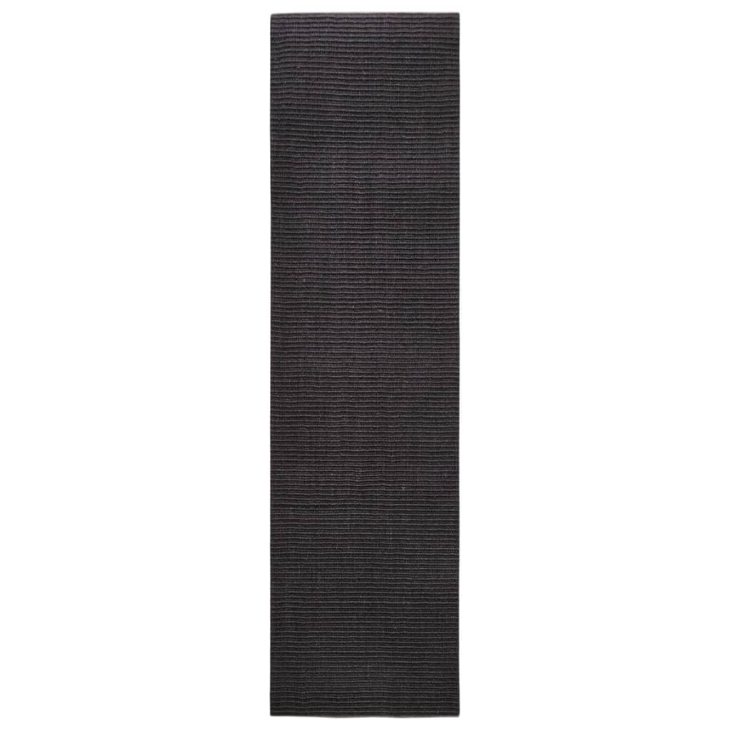 Matto luonnollinen sisal 80x300 cm musta - Sisustajankoti.fi