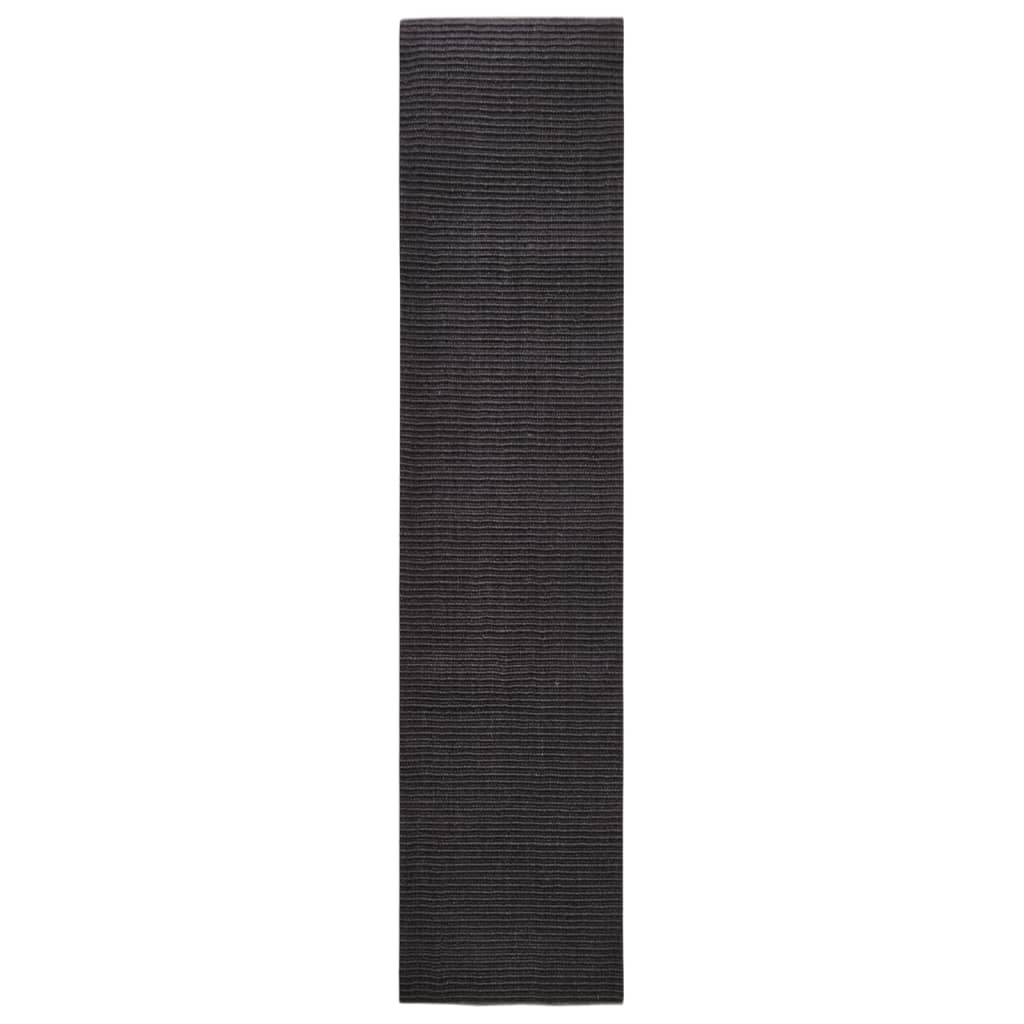 Matto luonnollinen sisal 80x350 cm musta - Sisustajankoti.fi