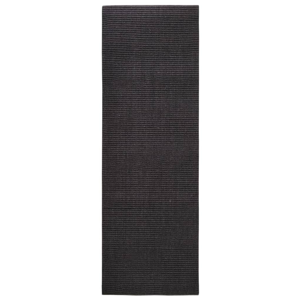 Matto luonnollinen sisal 100x300 cm musta - Sisustajankoti.fi