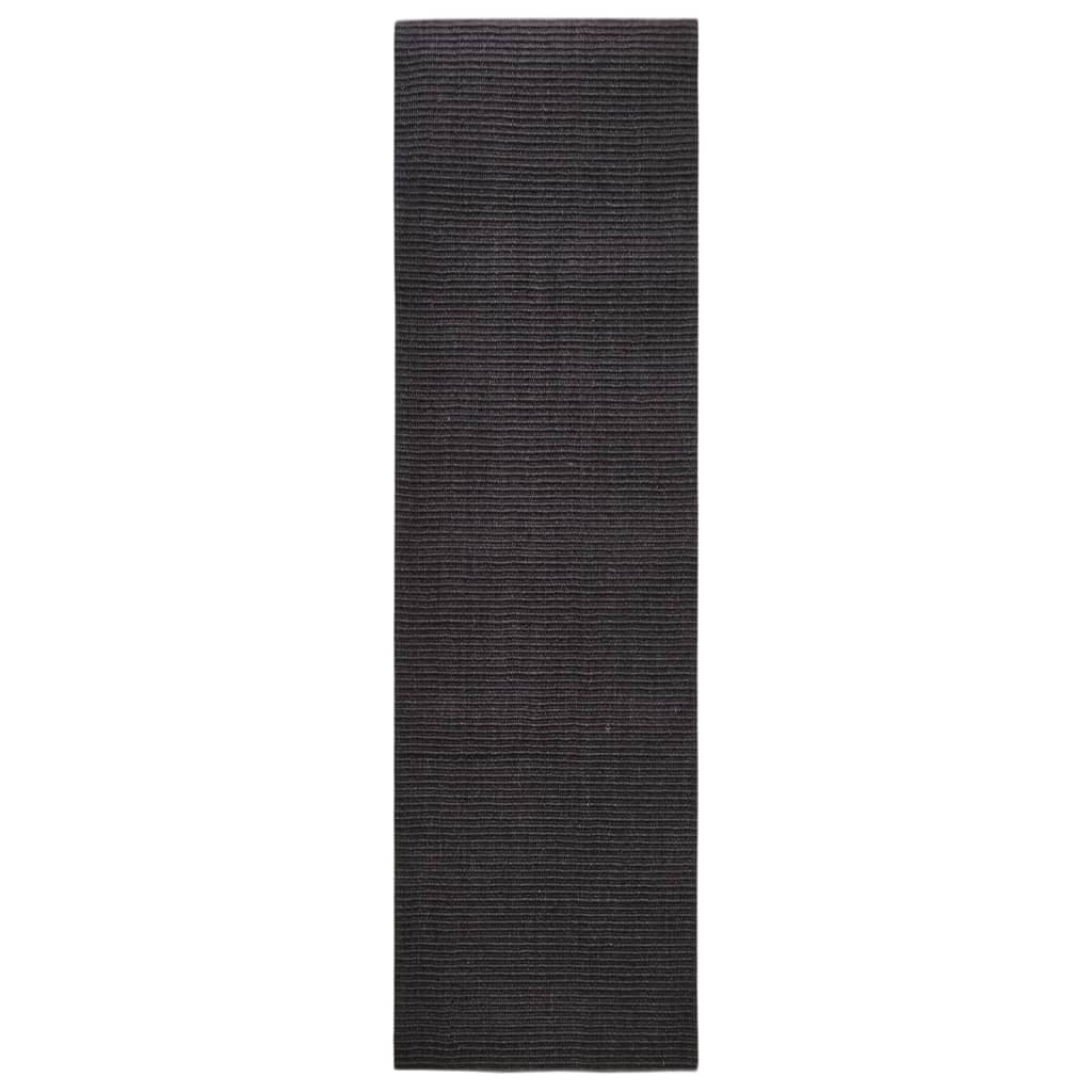 Matto luonnollinen sisal 100x350 cm musta - Sisustajankoti.fi