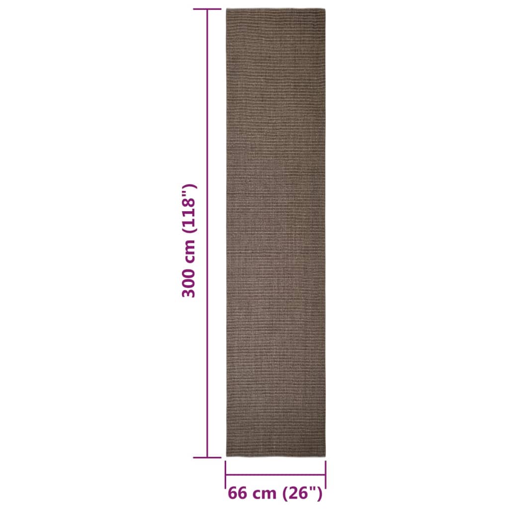 Matto luonnollinen sisal 66x300 cm ruskea - Sisustajankoti.fi