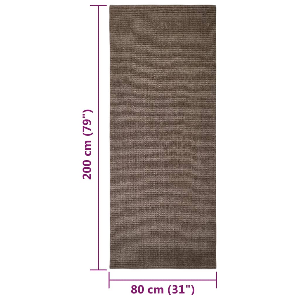 Matto luonnollinen sisal 80x200 cm ruskea - Sisustajankoti.fi