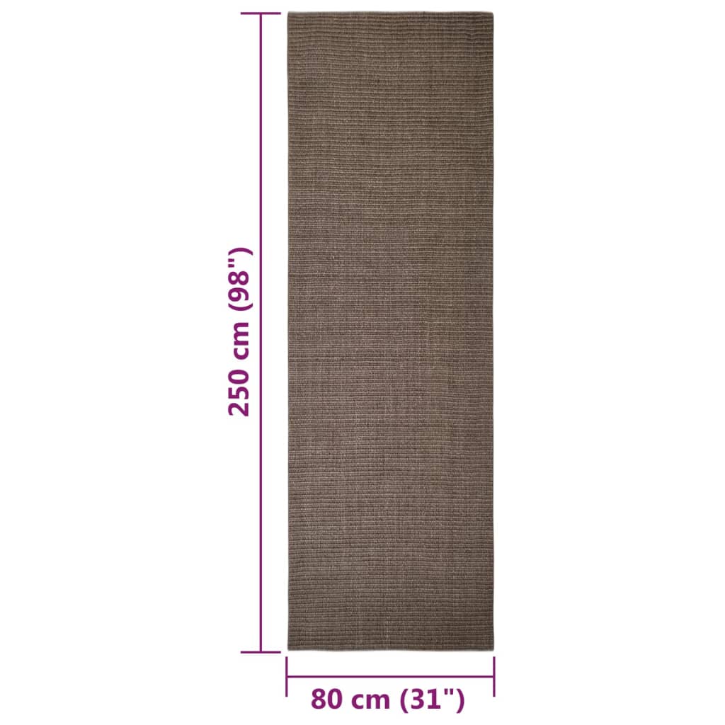 Matto luonnollinen sisal 80x250 cm ruskea - Sisustajankoti.fi