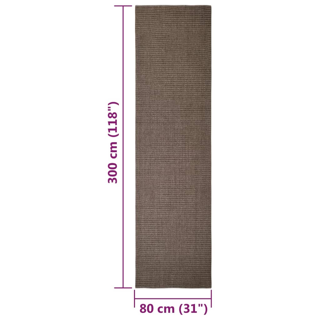 Matto luonnollinen sisal 80x300 cm ruskea - Sisustajankoti.fi