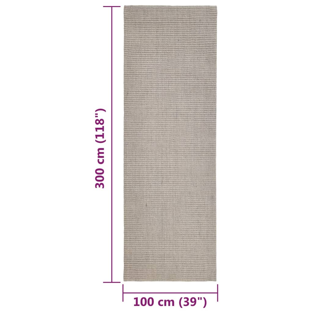 Matto luonnollinen sisal 100x300 cm hiekka - Sisustajankoti.fi