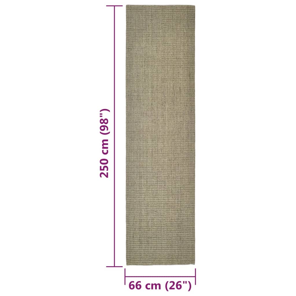 Matto luonnollinen sisal 66x250 cm harmaanruskea - Sisustajankoti.fi