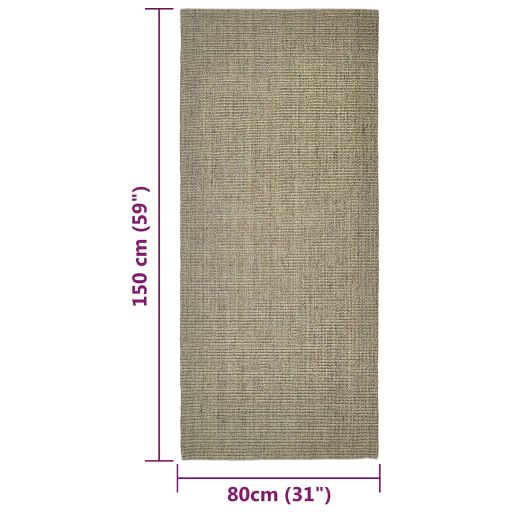 Matto luonnollinen sisal 80x150 cm harmaanruskea - Sisustajankoti.fi