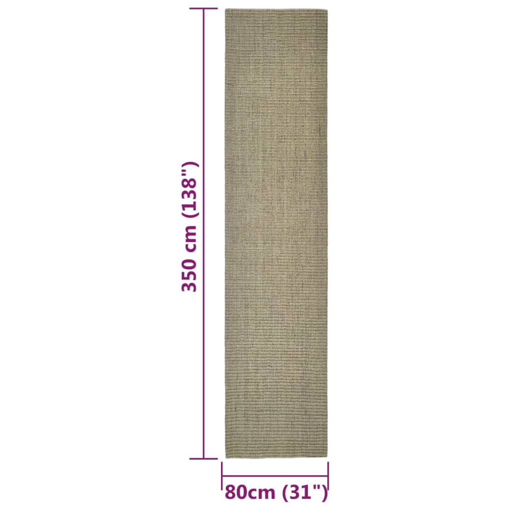 Matto luonnollinen sisal 80x350 cm harmaanruskea - Sisustajankoti.fi