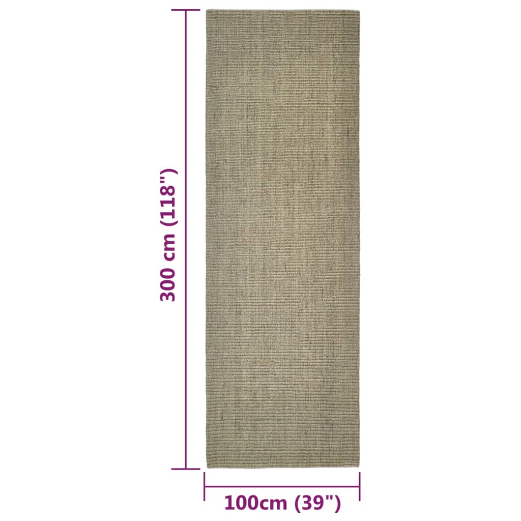 Matto luonnollinen sisal 100x300 cm harmaanruskea - Sisustajankoti.fi