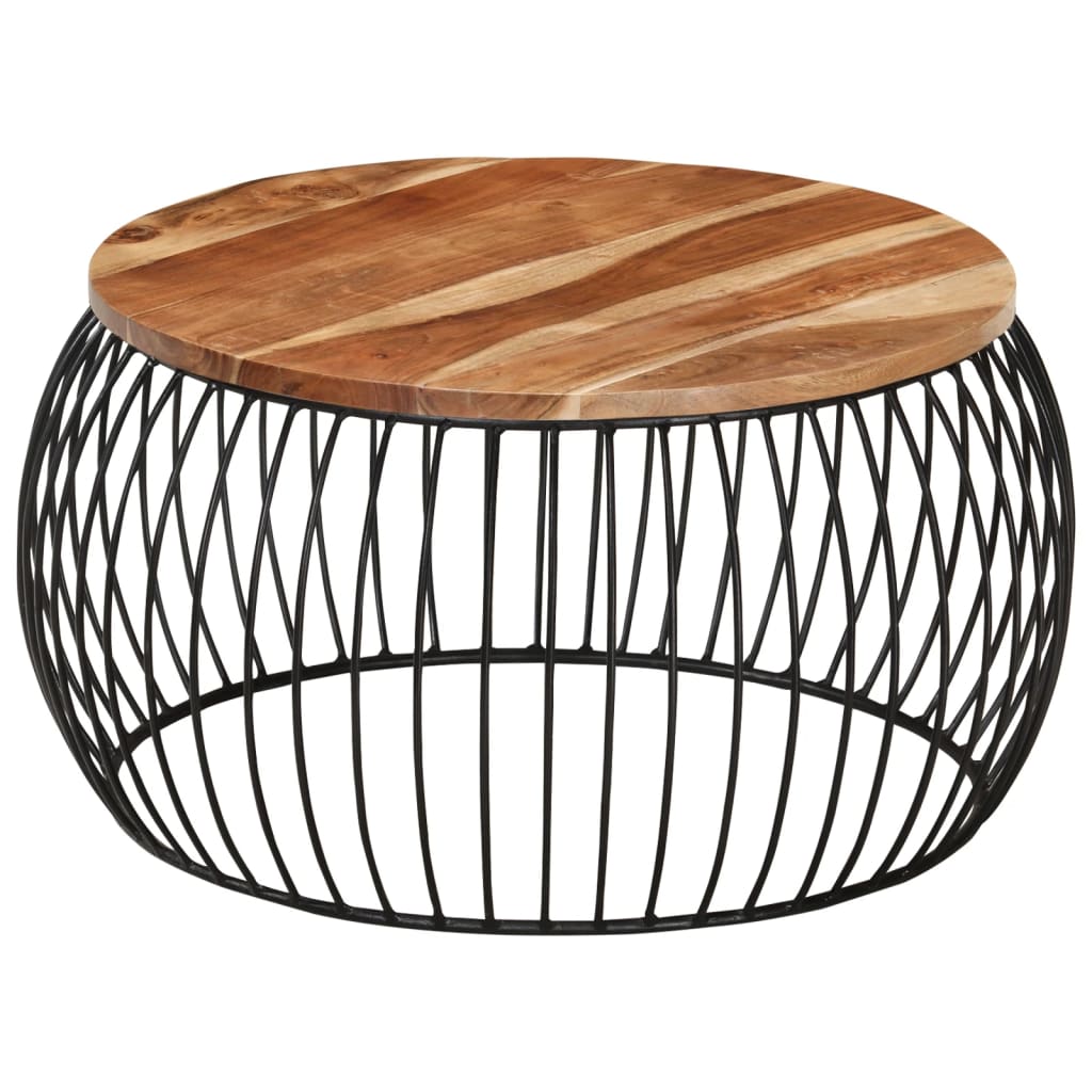 Sohvapöytä Ø68 cm täysi akaasiapuu - Sisustajankoti.fi