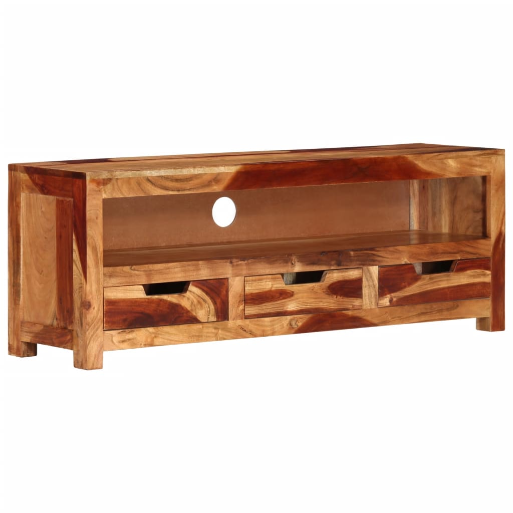 TV-taso 110x30x40 cm täysi akaasiapuu - Sisustajankoti.fi