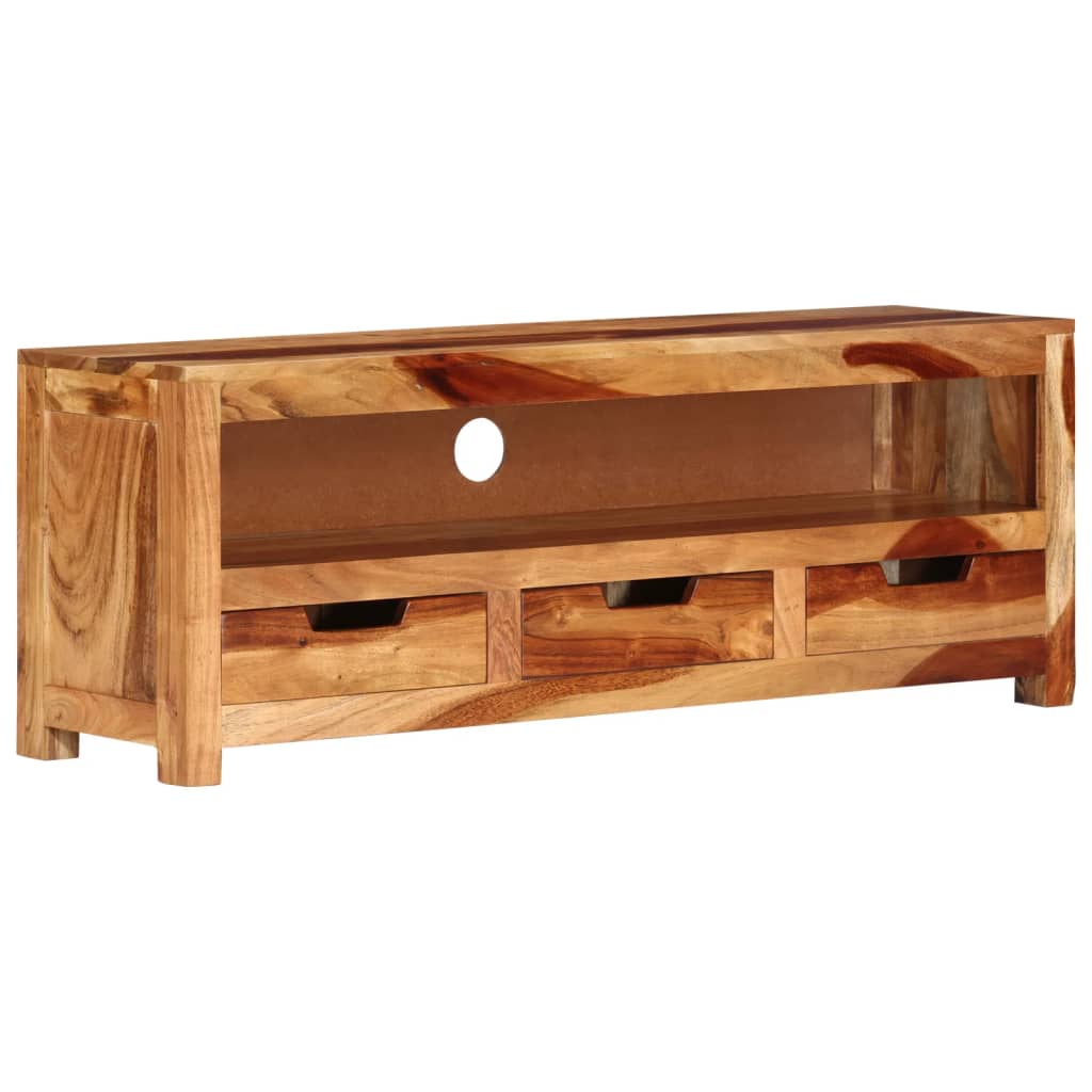 TV-taso 110x30x40 cm täysi akaasiapuu - Sisustajankoti.fi