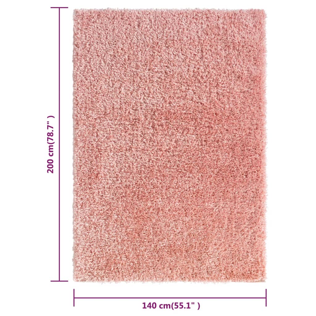 Korkeanukkainen Shaggy matto pinkki 140x200 cm 50 mm - Sisustajankoti.fi