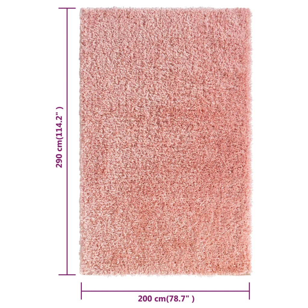 Korkeanukkainen Shaggy matto pinkki 200x290 cm 50 mm - Sisustajankoti.fi