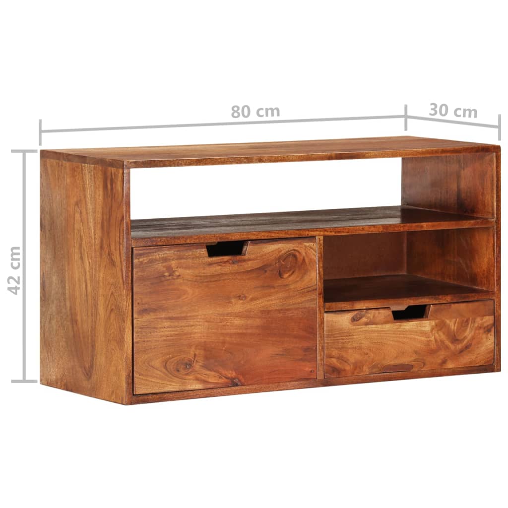 TV-taso 80x30x42 cm täysi akaasiapuu - Sisustajankoti.fi