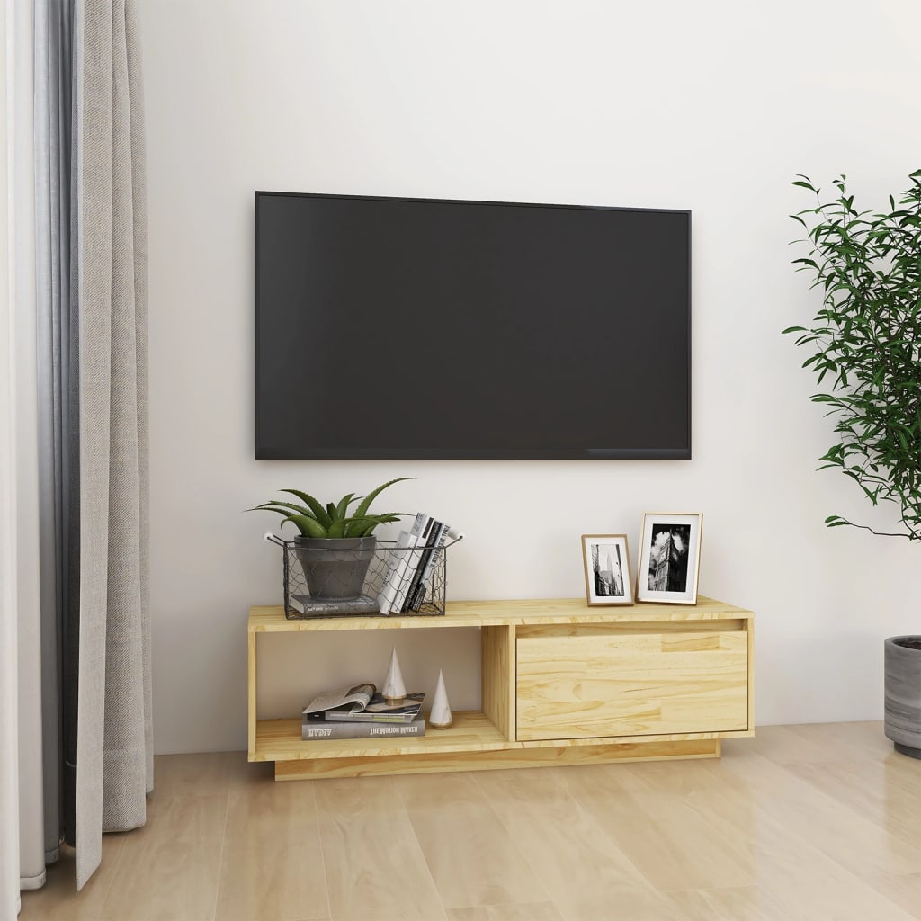 TV-taso 110x30x33,5 cm täysi mänty - Sisustajankoti.fi