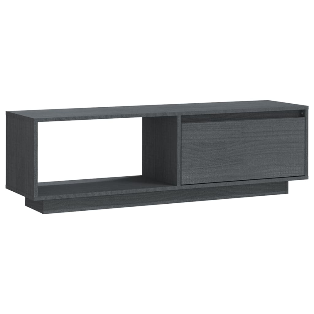 TV-taso harmaa 110x30x33,5 cm täysi mänty - Sisustajankoti.fi