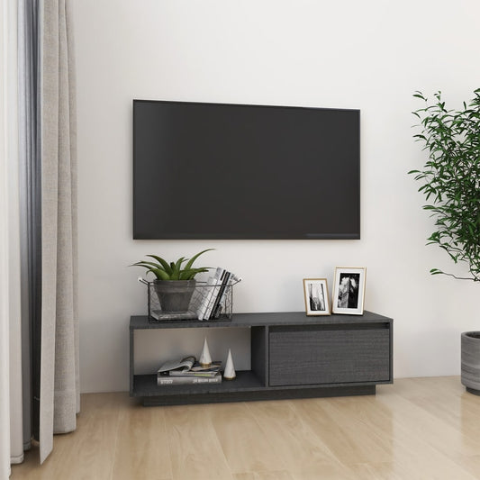 TV-taso harmaa 110x30x33,5 cm täysi mänty - Sisustajankoti.fi